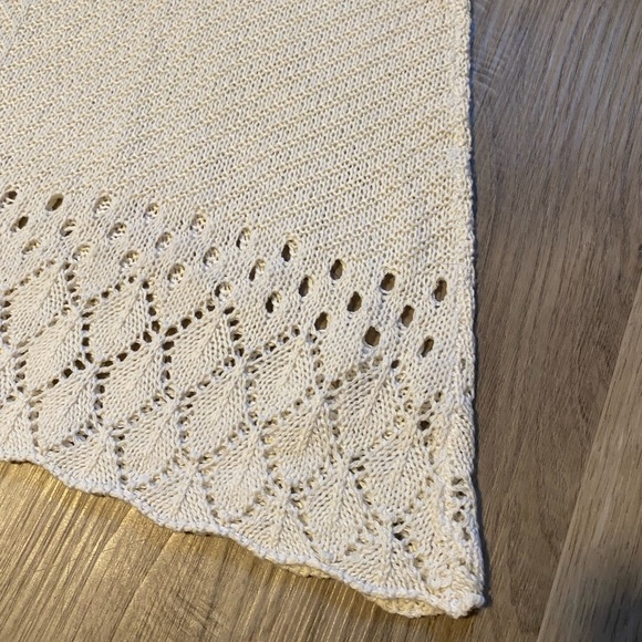 NWT Cream Knit Cold Shoulder Cotton Crochet Detail Boho Summer Size Medium - Picture 9 of 11